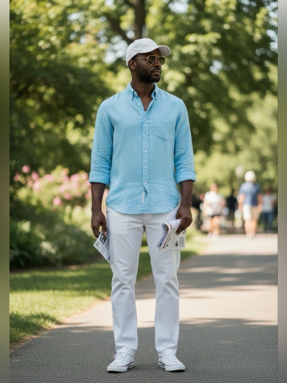 J. Crew Slim Light Blue Button-Down Linen Shirt